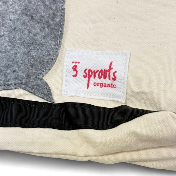 3 Sprouts Organic Cotton Canvas Bags Lot 2 Beaver and Mouse w liners - Picture 8 of 14